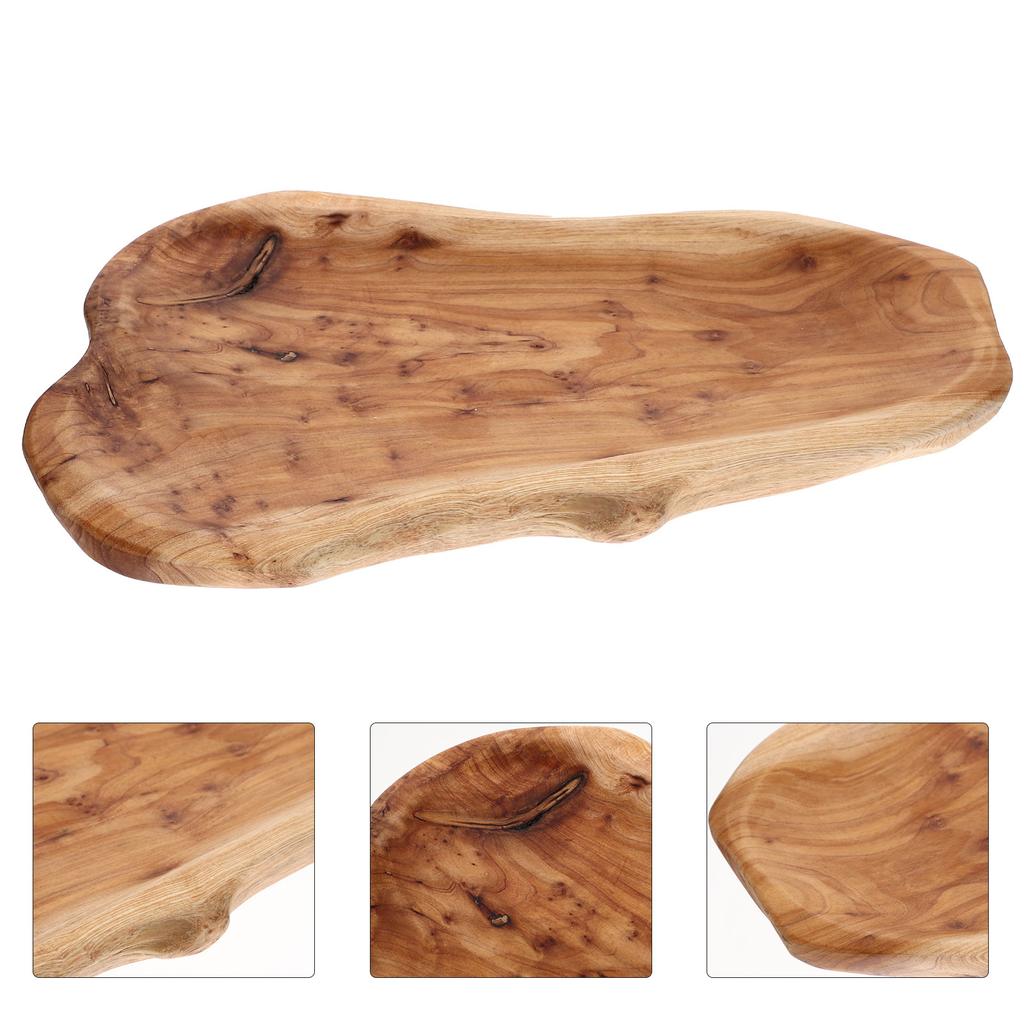 Handmade Root Carving Bowl Bamboo Fruit Salad Bowl Creative Wood Bowl Rectangular Fruit Tray Light Compact Easy