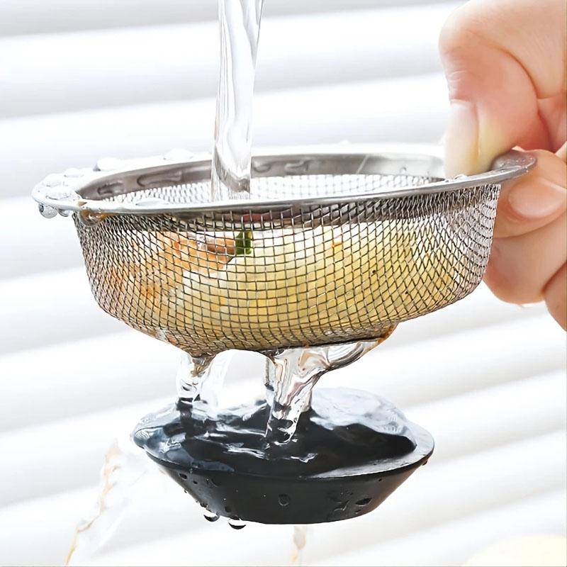 Sink Drain Filter 1-2pcs Kitchen Accessories With Handle and Plug Stainless Steel Food Catcher For Most Sink Drains Strainer