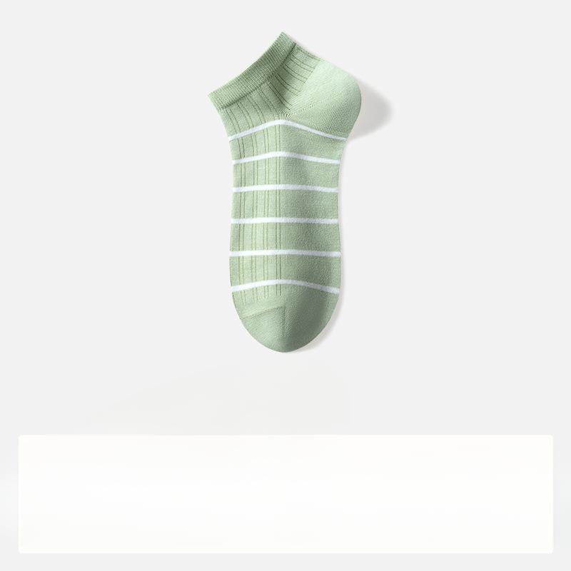 Men's Summer Thin Leisure Stripe Cotton Deodorant Sweat Absorption Antibacterial Socks