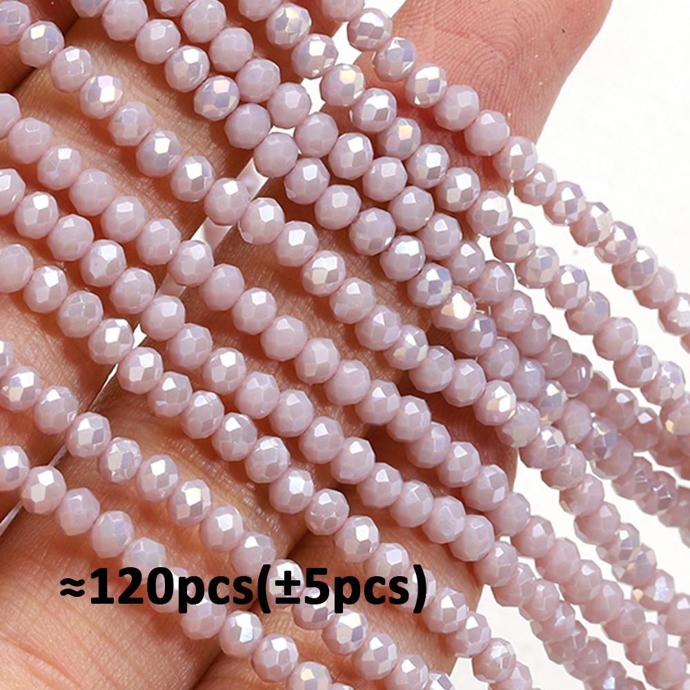 120pcs Crystal Czech Glass Beads Rondelle Austria Faceted Loose Spacer Round Beads for Bracelet Jewelry Making DIY