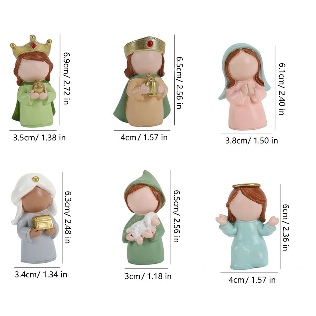 Christmas Nativity Figurines Resins Nativity Scene Statue with Stable Holy Family Statue Table Centerpieces Home Decors