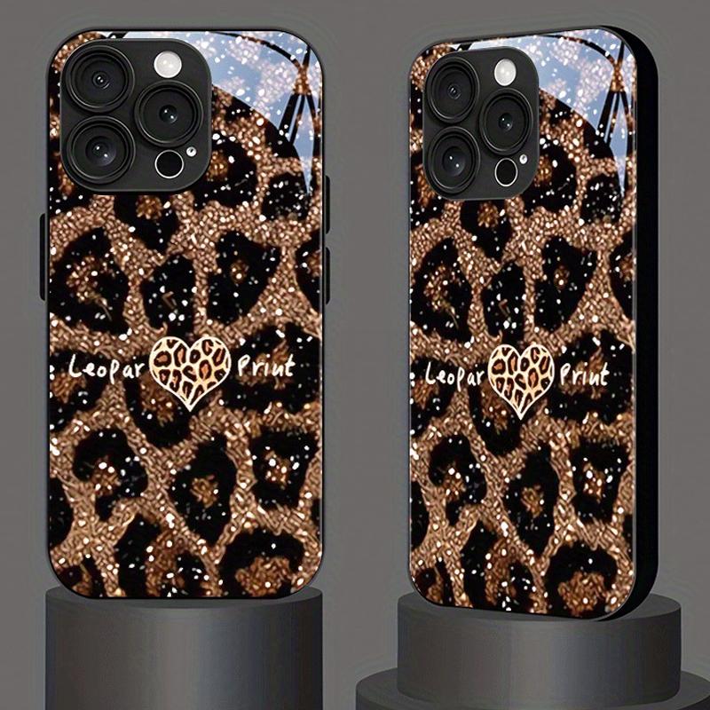 Liebesherz Leopardenmuster Gehärtetes Glas Material Handyhülle Für Samsung Galaxy S25 S24 S23 Ultra Plus FE Stoßfeste Hülle