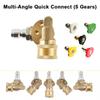 180° Pivoting Pressure Washer Coupler with 5 Angle Nozzle Tips, 1/4" Quick Connect Gutter Cleaner Attachment for Home Use