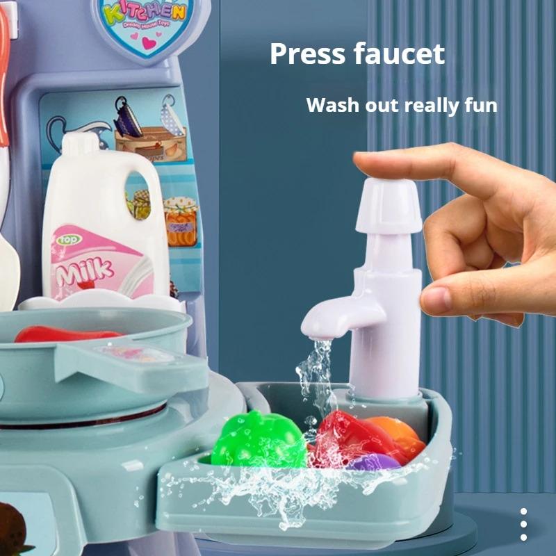 Simulated Kitchen Play Set With Lights & Sounds, Realistic Cooking Game Toy For Kids, Interactive Educational Playset For Toddle