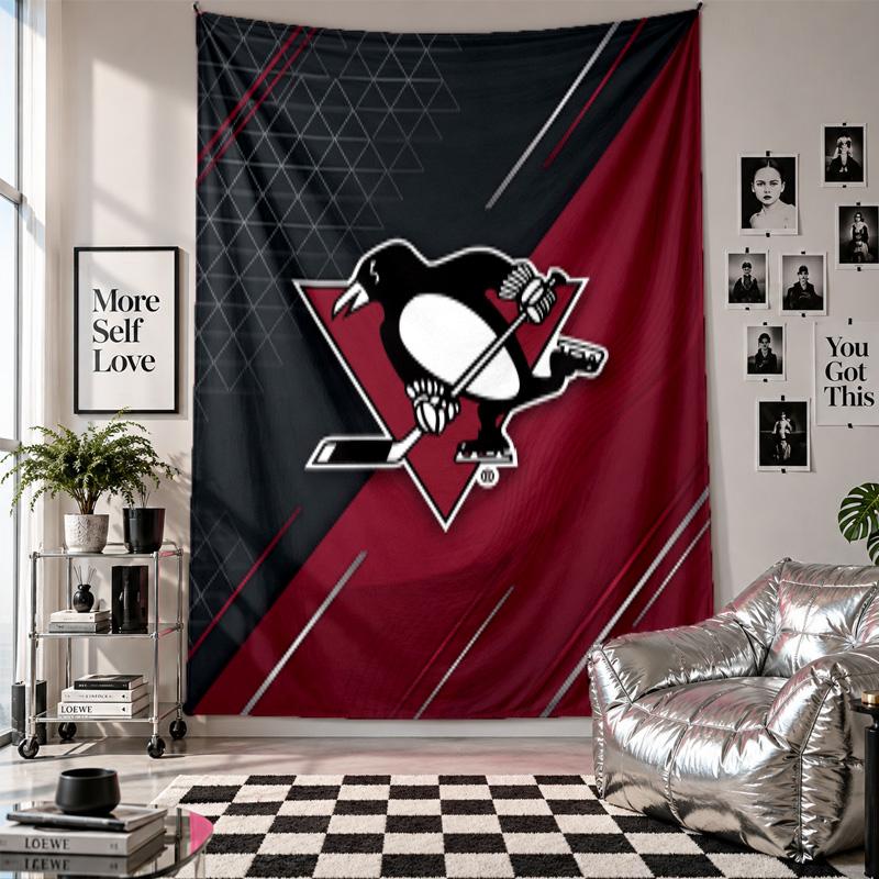 Pittsburgh Penguins Wall Tapestry Home Decor Wall Hanging Cloth for Bedroom Living Room Background