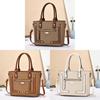 Borsa Tote Vintage in Stile Europeo per Donna con Materiale in PU e Tasche Multiple