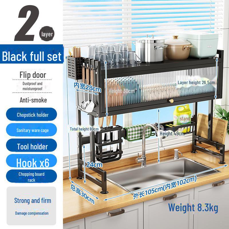 Multi-Functional Kitchen Sink Dish Storage & Drain Rack