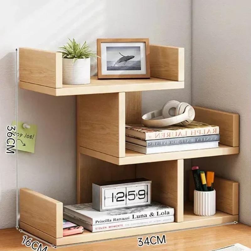 Bookcase Desktop Desk Storage and Storage Rack Household Desk Small Bookshelf Bedroom Office Multi-layer Simple Shelf