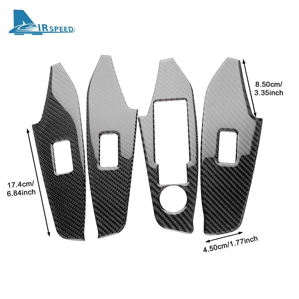 Real Soft Carbon Fiber Sticker For Mazda 3 Axela 2014 2015 2016 2017 2018 LHD RHD Car Window Lift Button Panel Trim Accessories