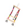 Wooden Beads Bird Swing Toy Colorful Half Circle Bird Swing Perch Cage Toys for Parrots