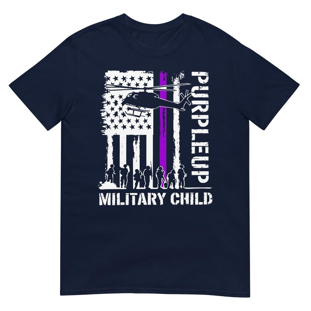 Purple Up For Military Kids Usa Flag Military Child Month TShirt S