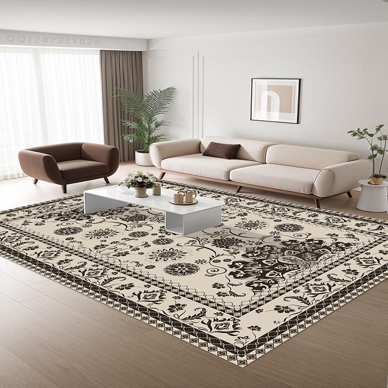 Perski Dywan do Salonu Geometryczny Retro Dywan Dekoracyjny na Dużą Powierzchnię Sypialnia Salon Zmywalny Antypoślizgowy Mata Podłogowa Łatwy do Czyszczenia