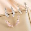 ZAKOL Simple Geometric Zirconia Climb Stud Earrings for Women Shiny Crystal CZ Bridal Wedding Zircon Wholesale
