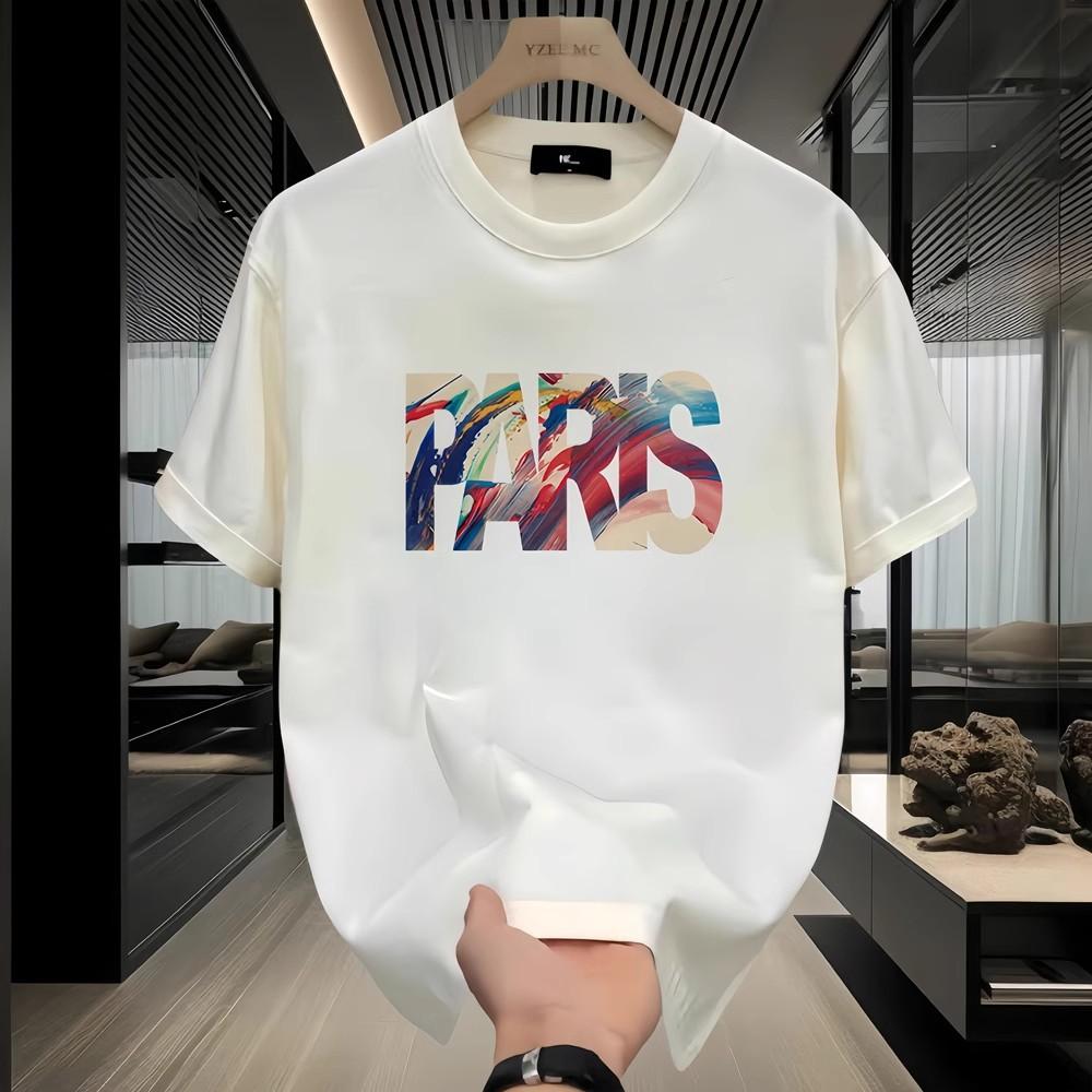 Trendy Brand Short-Sleeved Pure Cotton Men'S Printed T-Shirt Trendy Men'S And Women'S Versatile Round Neck T-Shirt Men'S