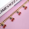 Temperament Glass Stone Red Cherry Chain Jewelry Bag Hanging Jewelry Bag Charm Bag Accessories