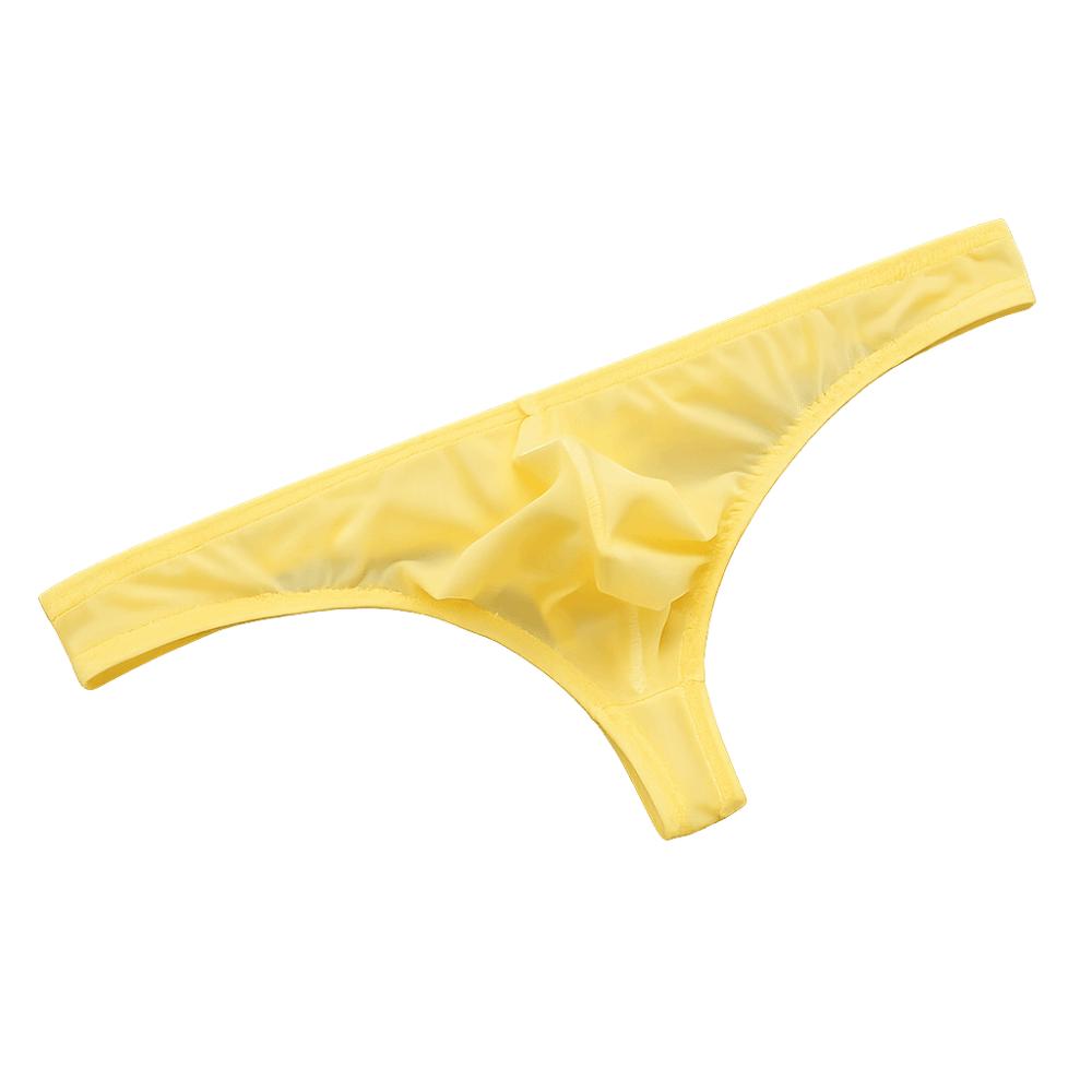Transparent Ice Silk Thongs Large Size Mesh Underpants Breathable Men's Underwear Men