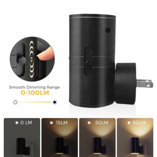 1/2 ks LED noční lampička s 16 barvami Vysoký jas Bez blikání Kompaktní design Zásuvná noční lampička Stolní lampa