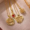 Gold Color Mom Necklace Colorful Butterfly Women Charm Red CZ Heart Musical Note Pendant Dainty Jewelry For Mather Birthday Gift