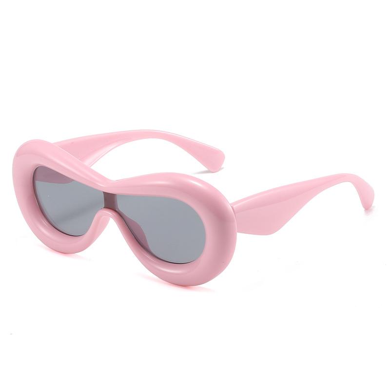 Y2K Sunglasses, Warm-Colored Wrapped Glasses, Integrated Large-Frame Sunglasses For Women