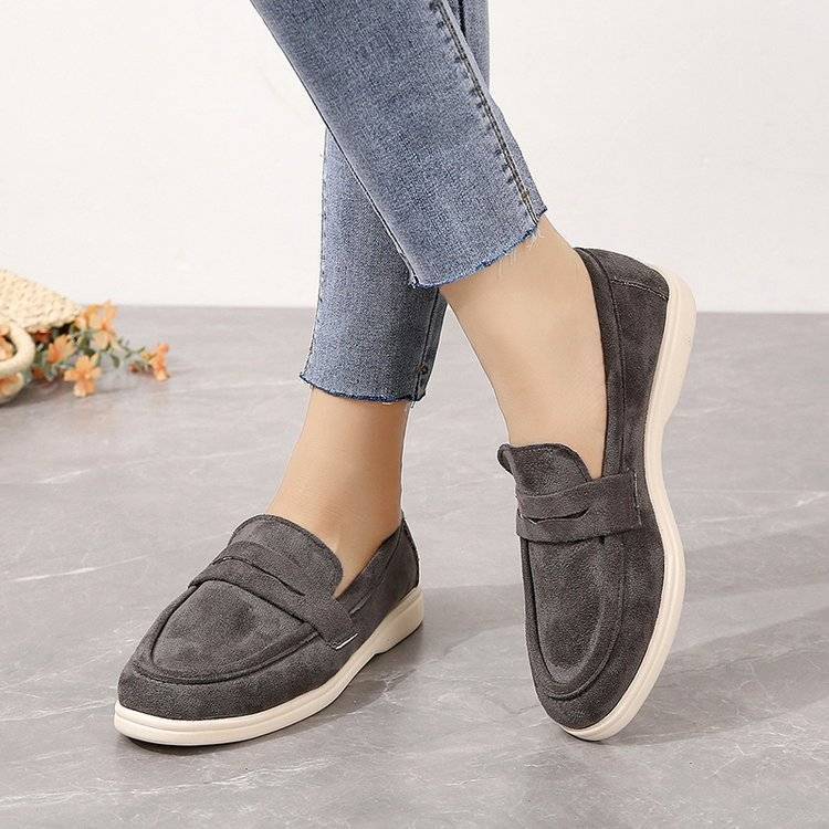 Loafers women's spring and autumn 2025 new British style lazy one-pedal single shoes retro flat beanie shoes