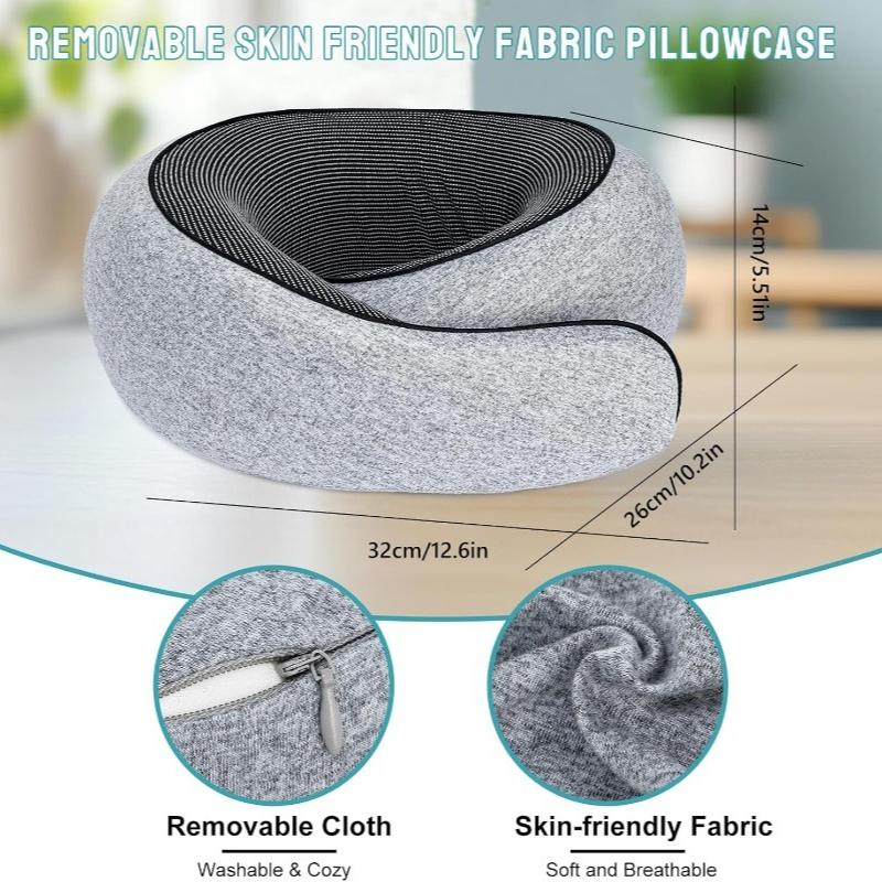 1Pc Portable Washable Outdoor Travel Pillow Set with Memory Foam Neck Support U-Shaped Neck Cushion for Air Travel
