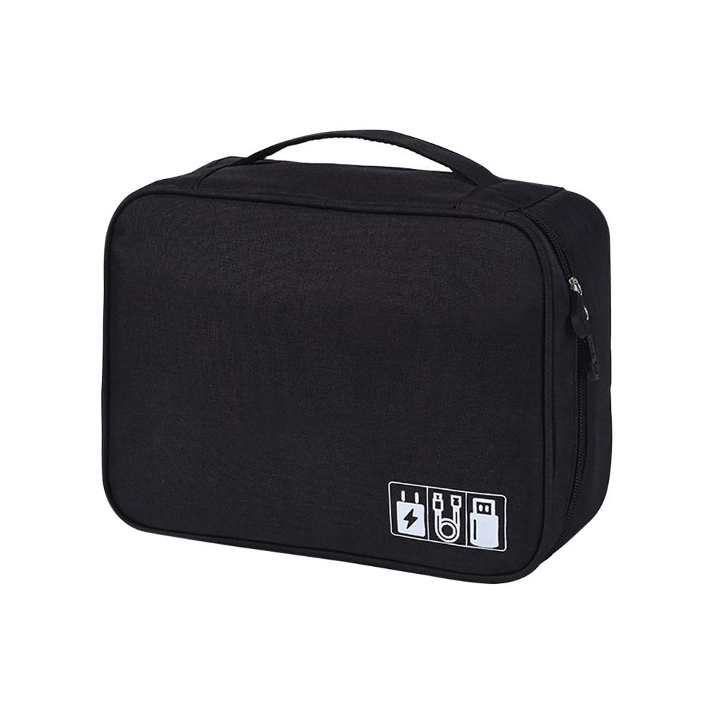 

Портативный чехол для телефонного шнура, органайзер для кабелей, сумка для хранения цифровых продуктов, органайзер для кабелей, укрыватель для шнура чёрный