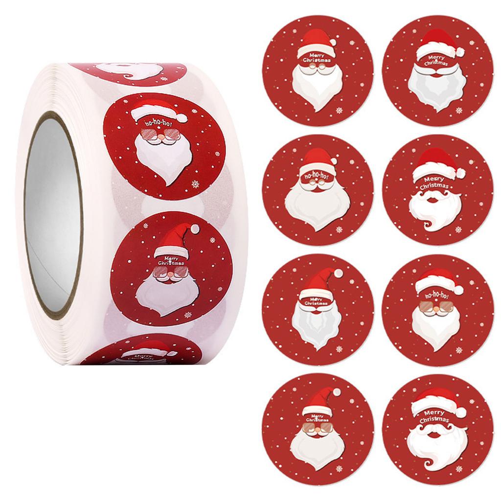 500pcs/roll Round Adhesive Christmas Stickers Merry Christmas Labels Sticker Small Business Package Box Stickers Decor