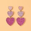 Vintage Black Red Geometric Heart Earrings Pendants Tassel Drop Earrings Bling Love Statement Aretes Gifts Ladies Jewelry