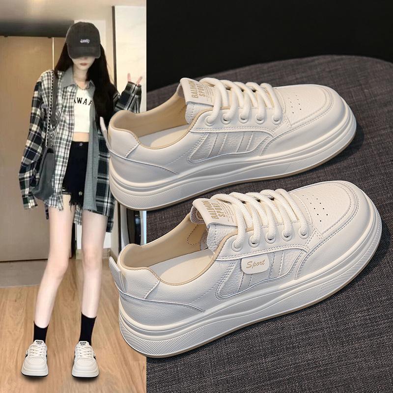 Women's Shoes Leather Little White Shoes Women's New Summer Student Casual Board Shoes Versatile Soft-soled Sports Shoes