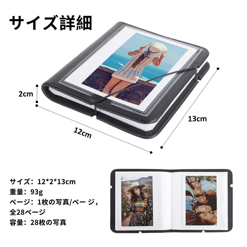 Kinokoo for Instax Fujifilm Instax Wide Photo Album Polaroid Square Photo Storage Album Inch Polaroid Square Wide Film Compatible 28 Sheets PU Leather