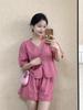 Dopamine French Chic New Chinese Style Summer Suit: Elegant Top & Wide-Leg Shorts, Retro Versatile Two-Piece Set