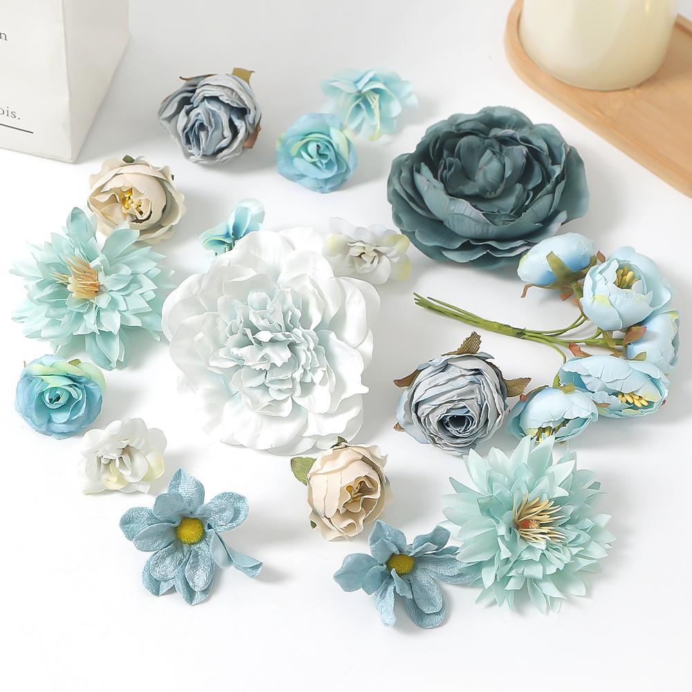 16/17/18/19Pcs Mix Artificial Rose Flower Heads Silk Home Room Table Decor Gift Garden Valentine's Day Decor Wedding Decoration