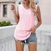 2024 European & American Women's V-Neck Hollow Out Sleeveless Casual Vest Top