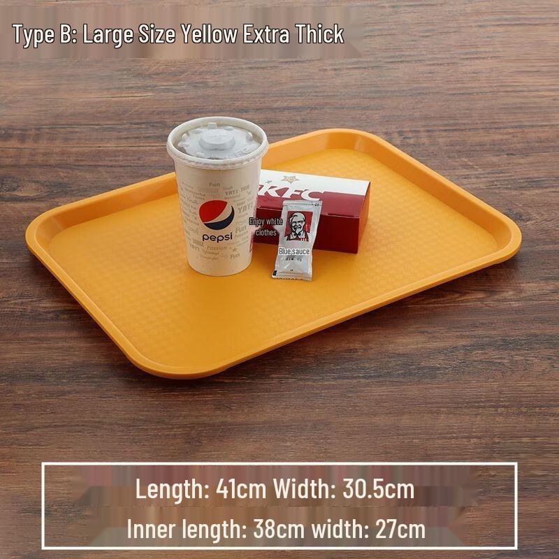 Jijun Rectangular Melamine Fast Food Serving Trays (10-Pack)