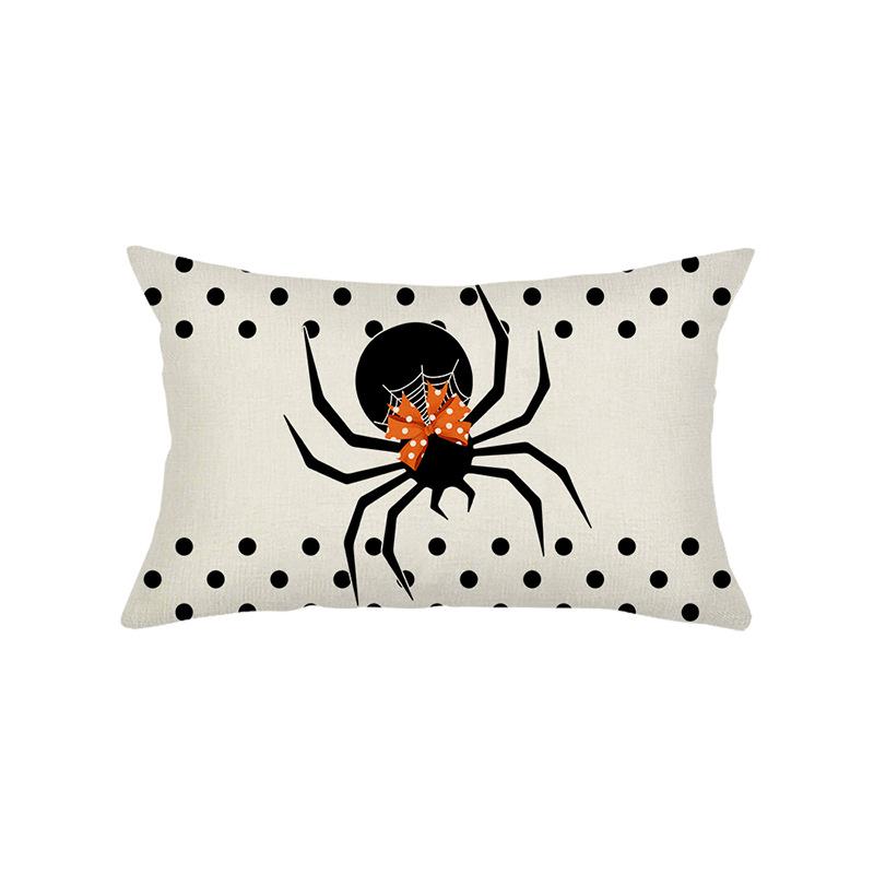 Funny Halloween Pillow Cover Printed Linen Pumpkin Cushion Cover Living Room Sofa Bedroom Pillow Cover