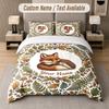 Autumn Fox Fantasy Custom Name Bedding Set 2 Pillowcases + 1 Sheet Personalized Text Custom