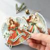 36/12pcs Wooden Christmas Angel Pendants Cartoon Vintage Angels Xmas Tree Hanging Pendant Holiday Party Decor Home Ornaments