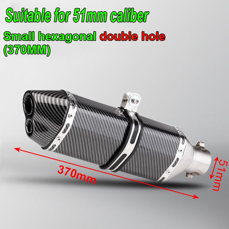 HQ Universal 51mm Motorcycle Exhaust Pipe Length 300/370/470mm Stainless Steel ninja400 R3 Z900 S1000RR MT-07 pcx160 duke390 R1