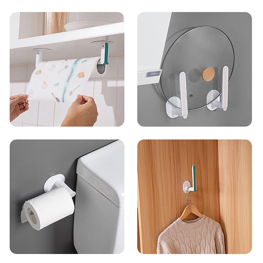 Storage Hanger L Shape Plastic Wall Mounted Towel Hanger L Holder Self-adhesive Waterproof Paper Roll Organizer