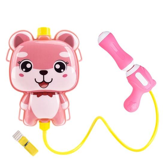 Cartoon Backpack Water Toy with 1000ml Tank Push-Pull Water Toy for Kids Outdoor Summer Toy for Pool Beach