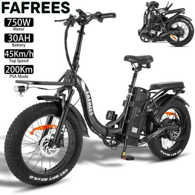 Elektrikli Bisiklet Katlanabilir FAFREES 20" 750W Motor Maksimum Hız 45Km/sa 48V 30AH Maksimum Menzil 200Km F20 X-Max