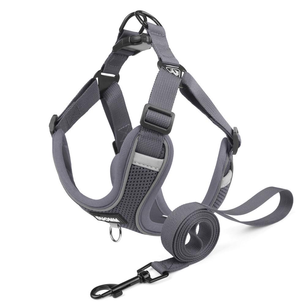 Harnais Gilet Respirant Réglable & Laisse pour Chiens de Petite à Moyenne Taille - Sans Rembourrage, Sans Étranglement, Idéal pour les Shiba Inus & Bouledogues Français