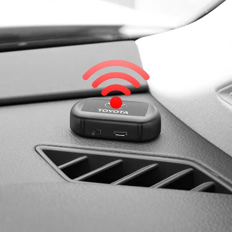 LED Solar Powered Fake Security Light Simulated Car Led Warning Light For Toyota Corolla Yaris Chr Auris RAV4 Camry Highlander
