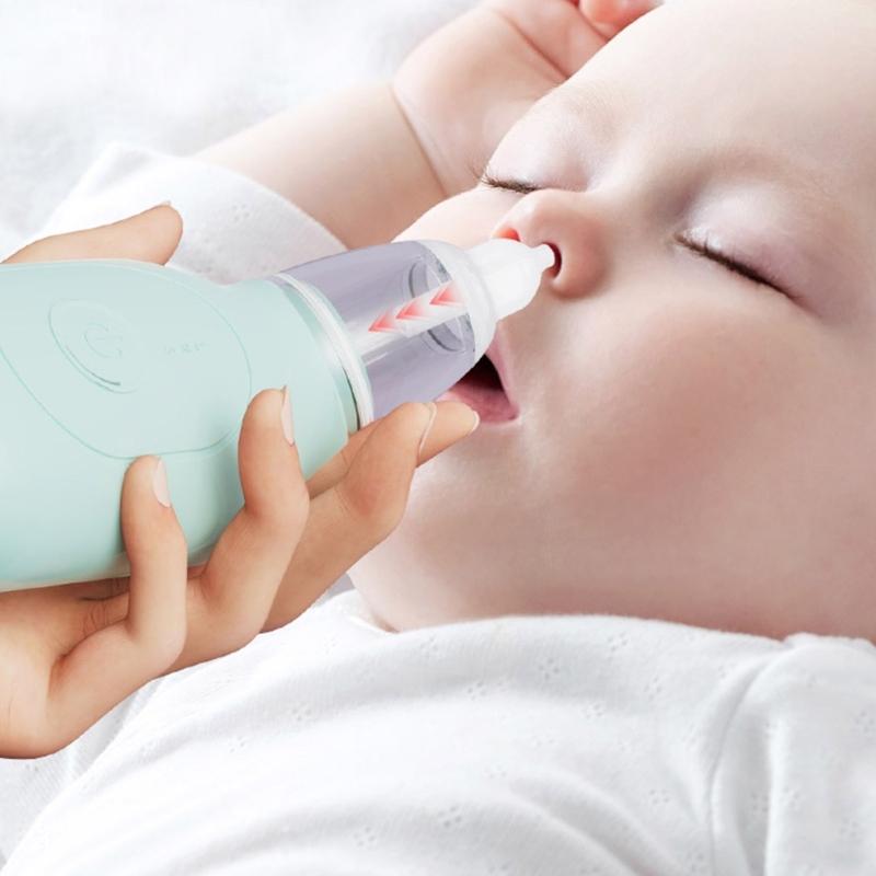 Automatic Nose Cleaner with 2 Suction Head Electric Nasal Aspirator Rechargeable Nose Aspirator Toddler Nasal Extractor