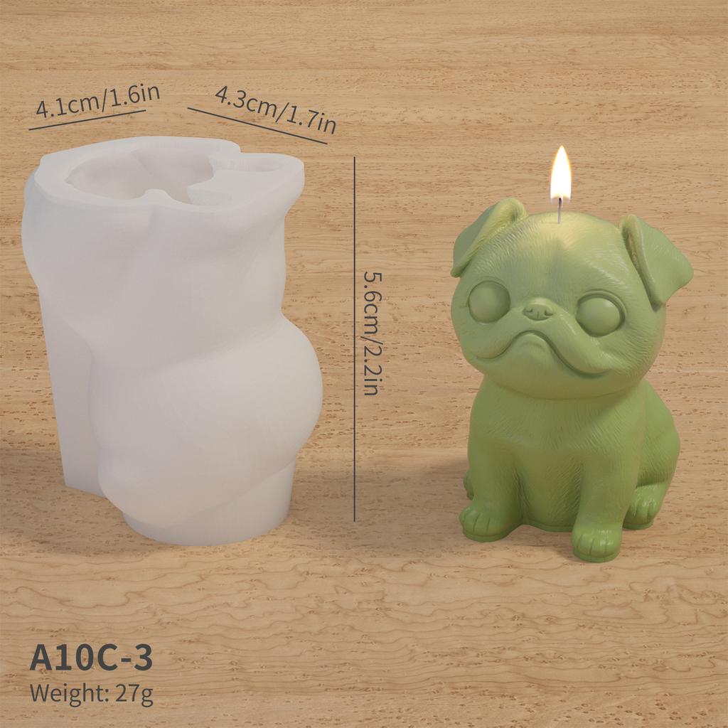 3D Dog Cat Silicone Candle Mold DIY Cute Animal Crystal Resin Mold Glue Gypsum Soap Mold For Candle Making Home Decoration Craft