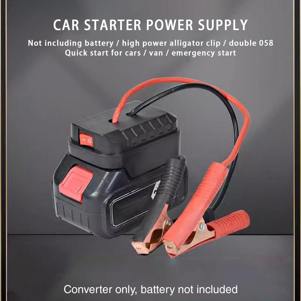 Dla Makita Elektryczny Rozrusznik Litowy Rozrusznik Przenośny Booster Akumulatorowy Podwójny USB Mocny Rozrusznik Samochodowy