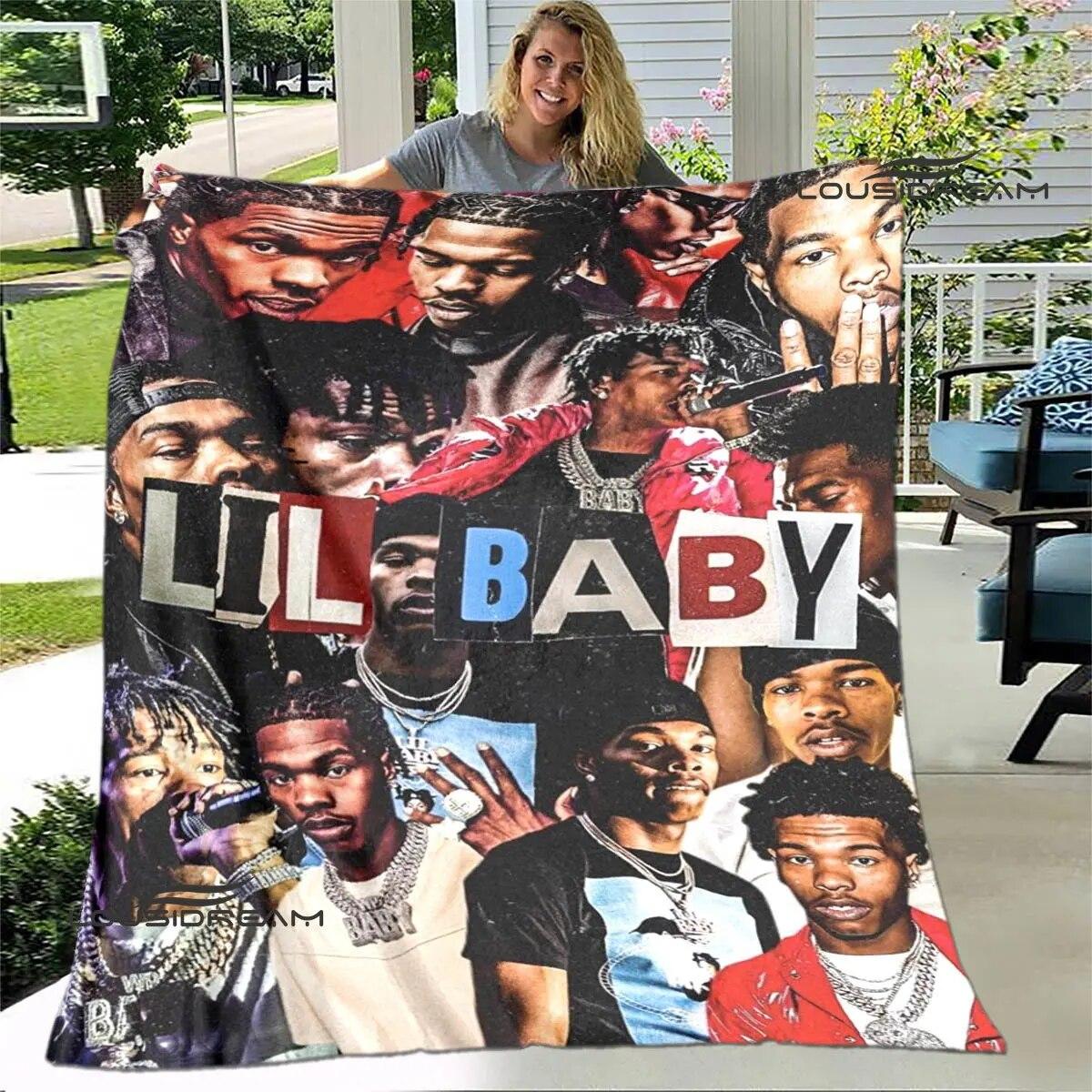 

Hip -hop singer Lil Baby Printing blanket Children s Warm blanket t Flange blanket Home travel blanket bed linings Birthday Gift