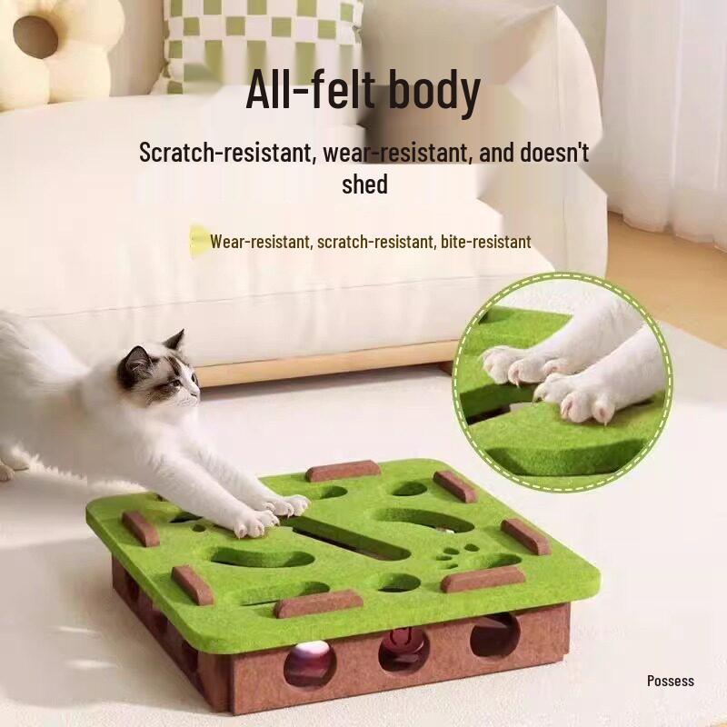 Cat Maze Toy: Educational Self-Entertainment Box with Teaser Bell Ball for Kittens and Young Cats