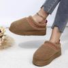 2025 Winter Warm Flat Fur Slippers Women Fluffy Furry Home Slides Woman Comfort Non Slip Indoor Floor Cotton Shoes Snow Boots