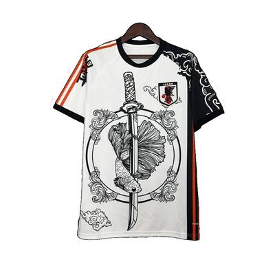 Japan Soccer Jersey Men's and Women's Same Sports and Leisure T-shirt JAPAN KIT KATANA WHITE JERSEY